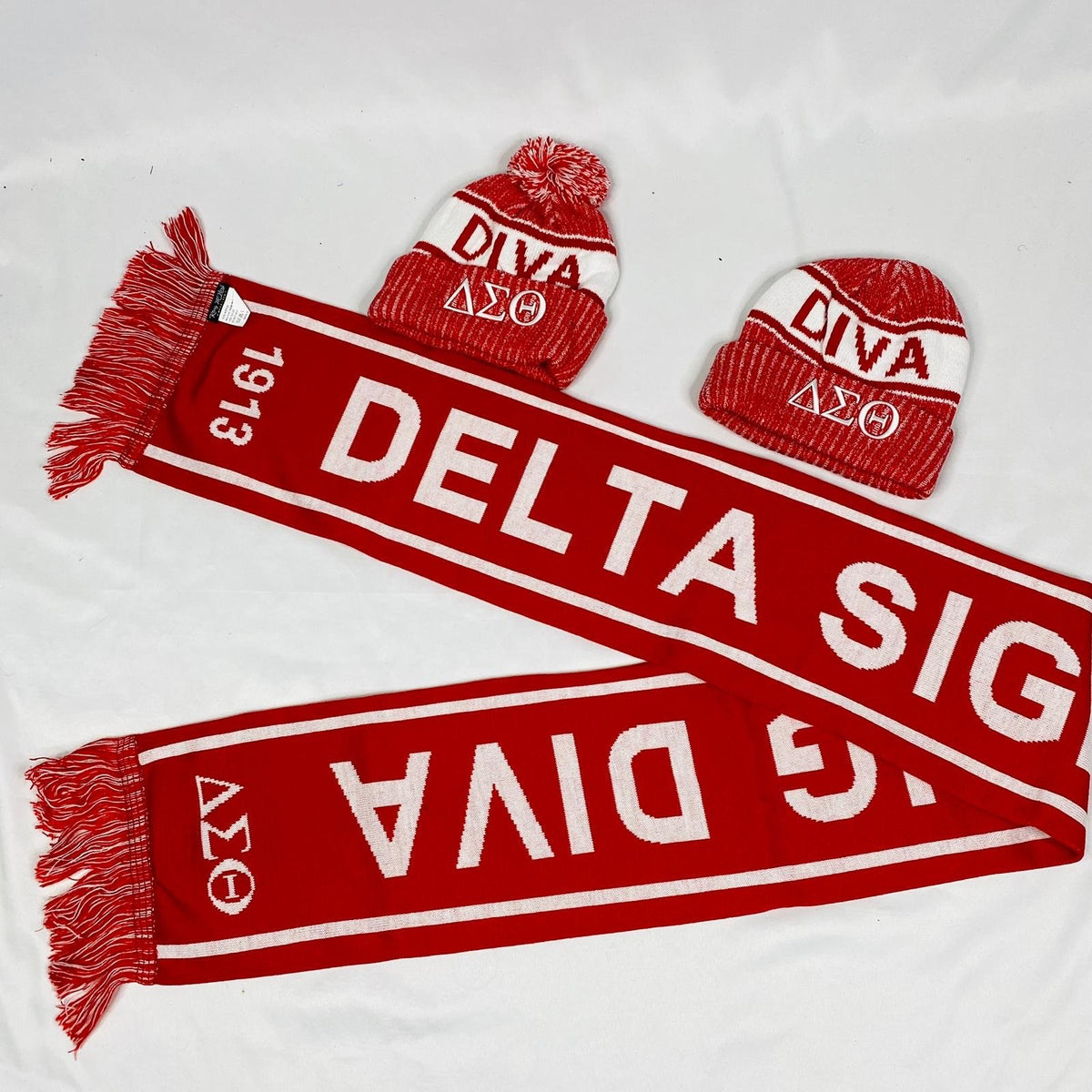 Delta Grey Scarf and Hat Set