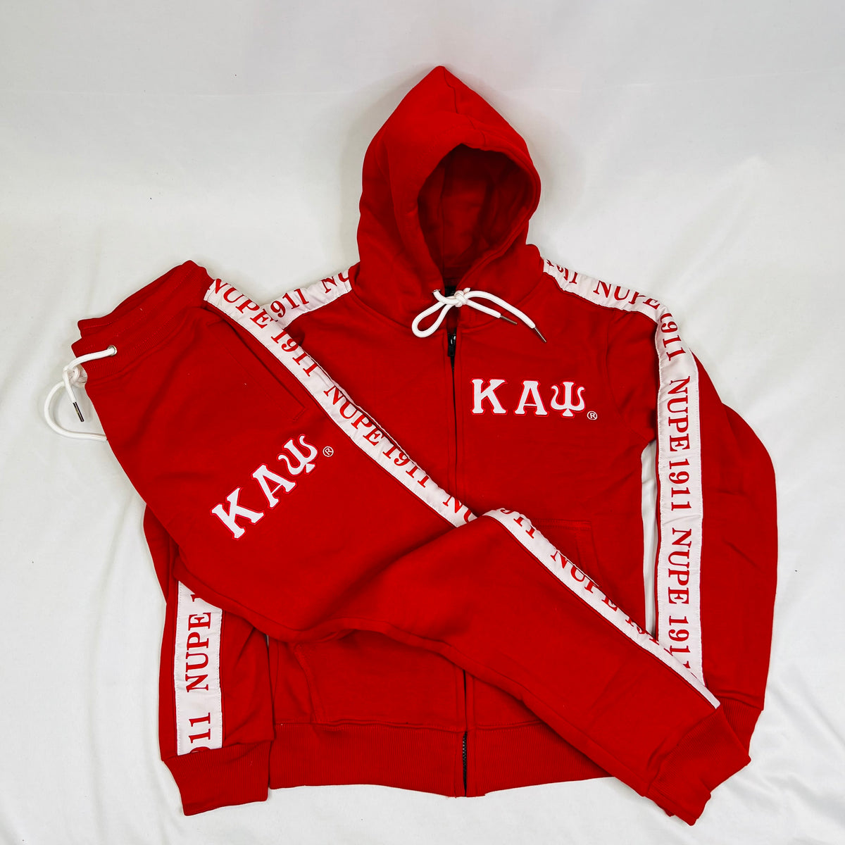 Red and cheap white kappa hoodie