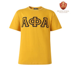 Alpha Premium Old Gold Chenille letter T-Shirt