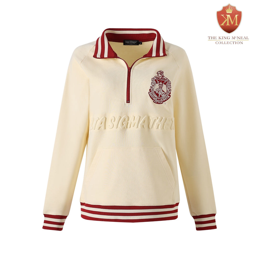 Cream quarter zip online sweatshirt