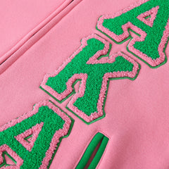 AKA Pink Fleece Letterman Jacket (Unisex Size)