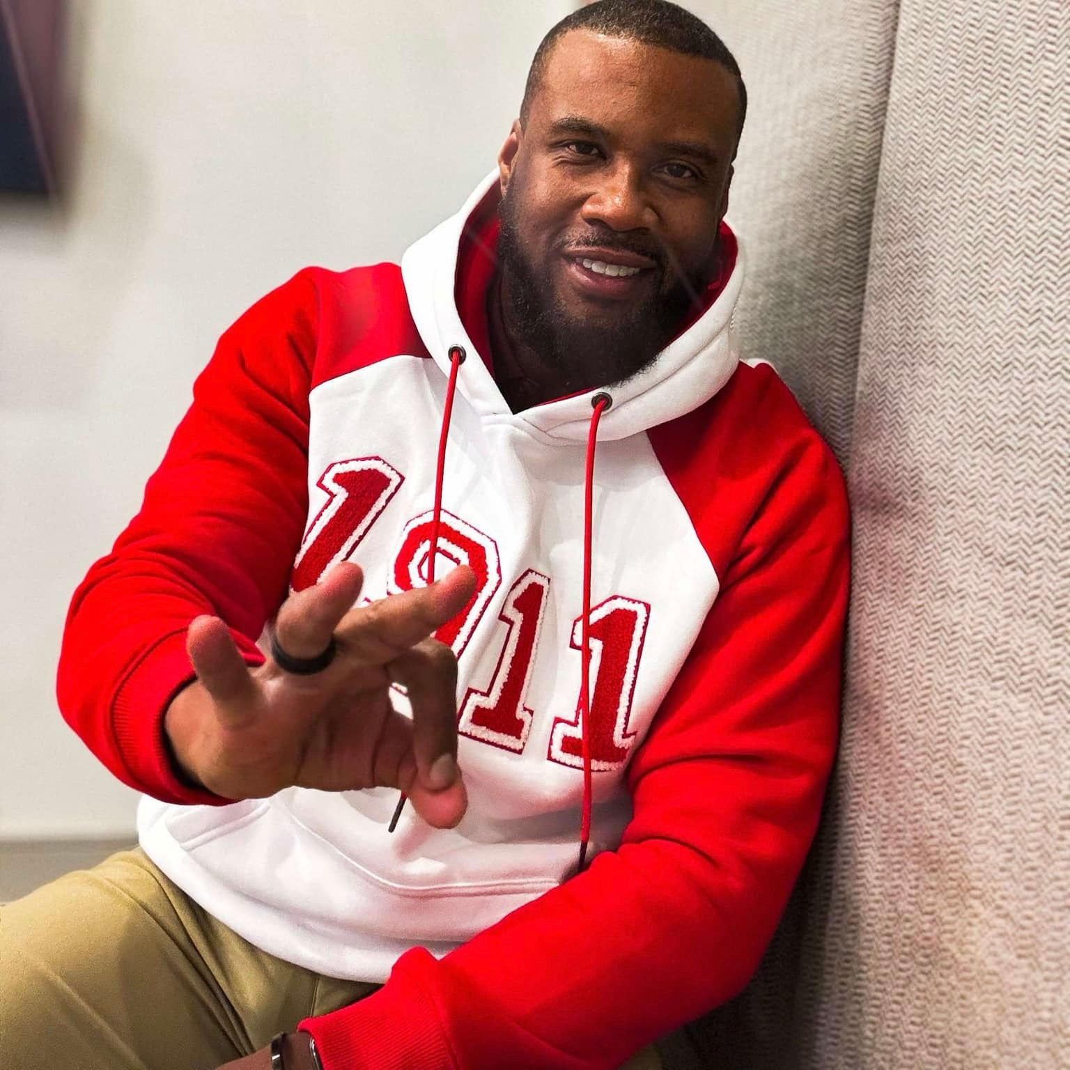 1911 Kappa Red/White Chenille Hoodie