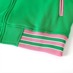 AKA Green Fleece Letterman Jacket (Unisex Size)