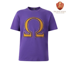 Omega Premium Purple Chenille Letter T-shirt