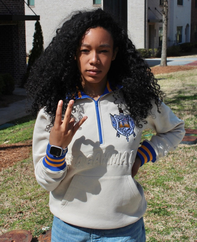 SGRho Nuetral Quarter Zip Sweatshirt Unisex