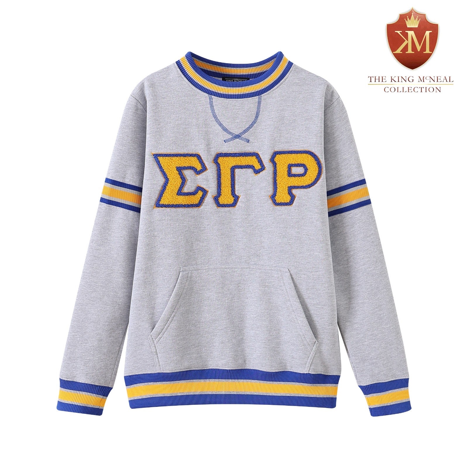 SGRho Grey Chenille Pocket Crewneck