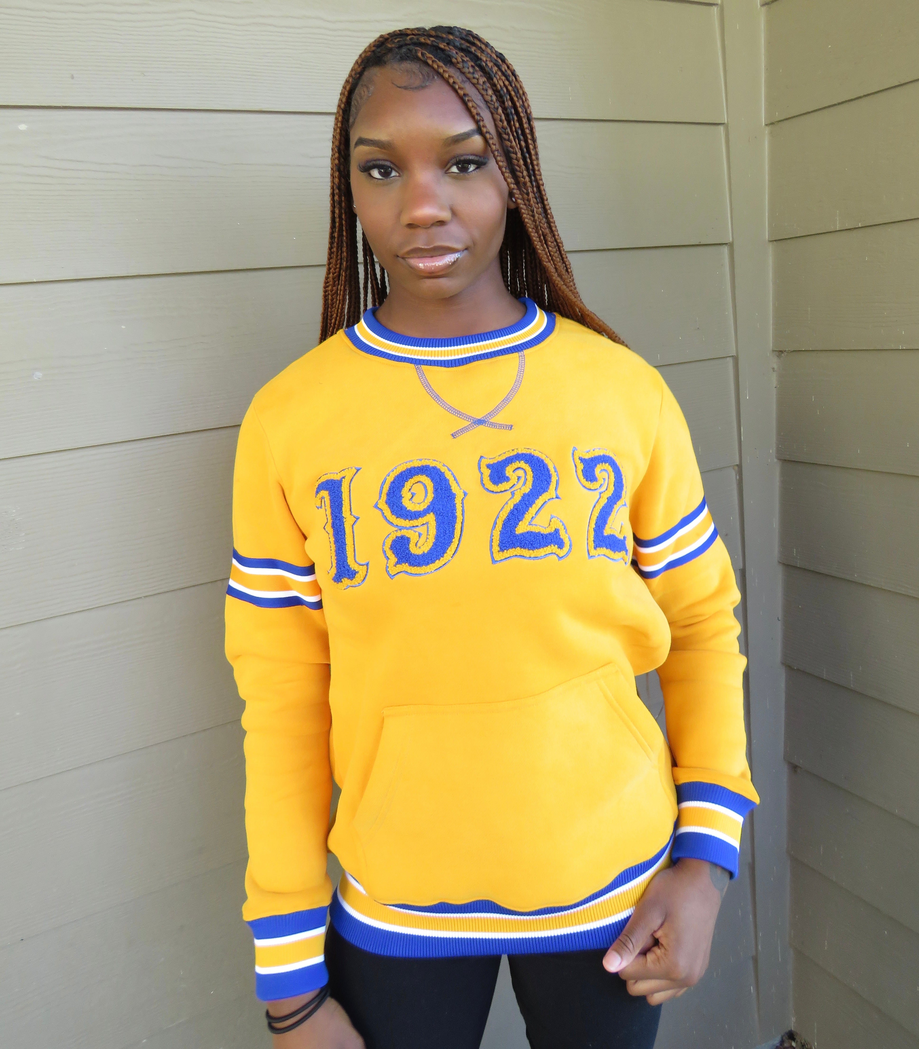 SGRho Gold 1922 Chenille Pocket Crewneck