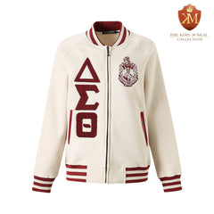 Delta Cream Varsity Fleece Jacket