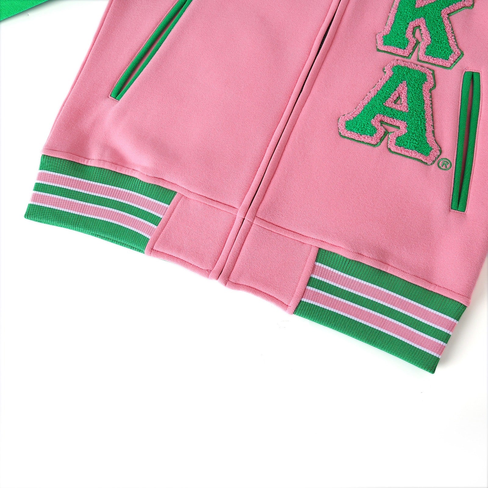 AKA Pink Fleece Letterman Jacket (Unisex Size)