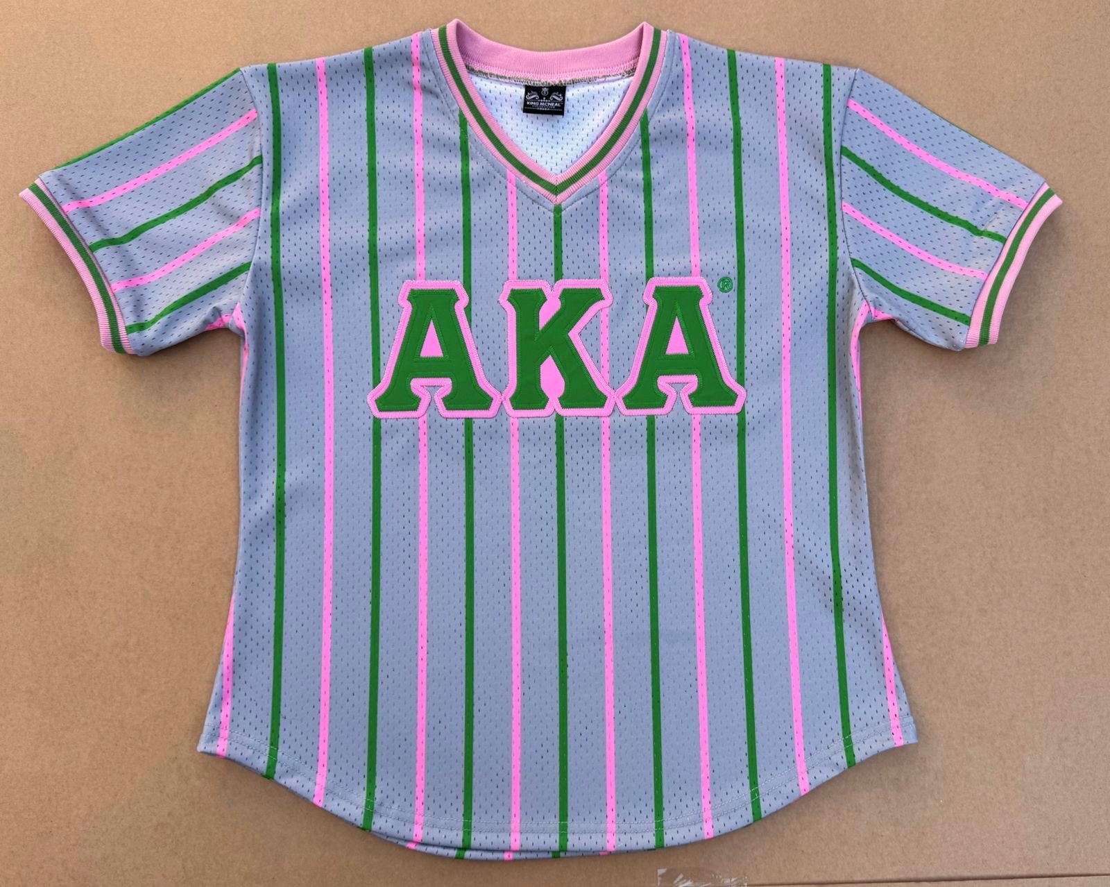 AKA Grey Pinstripe Baseball Jersey