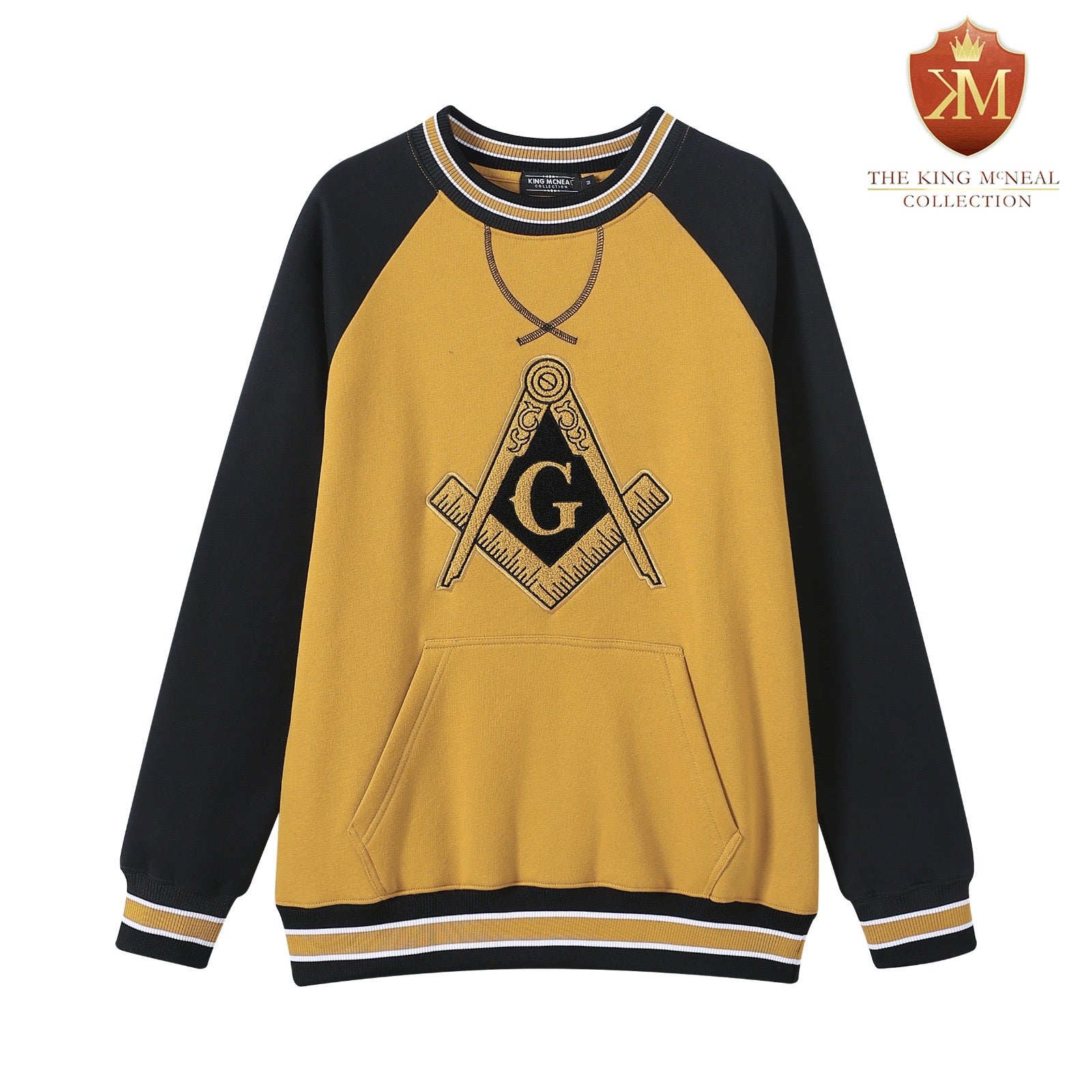 Mason Gold/Black Crest Chenille Crewneck