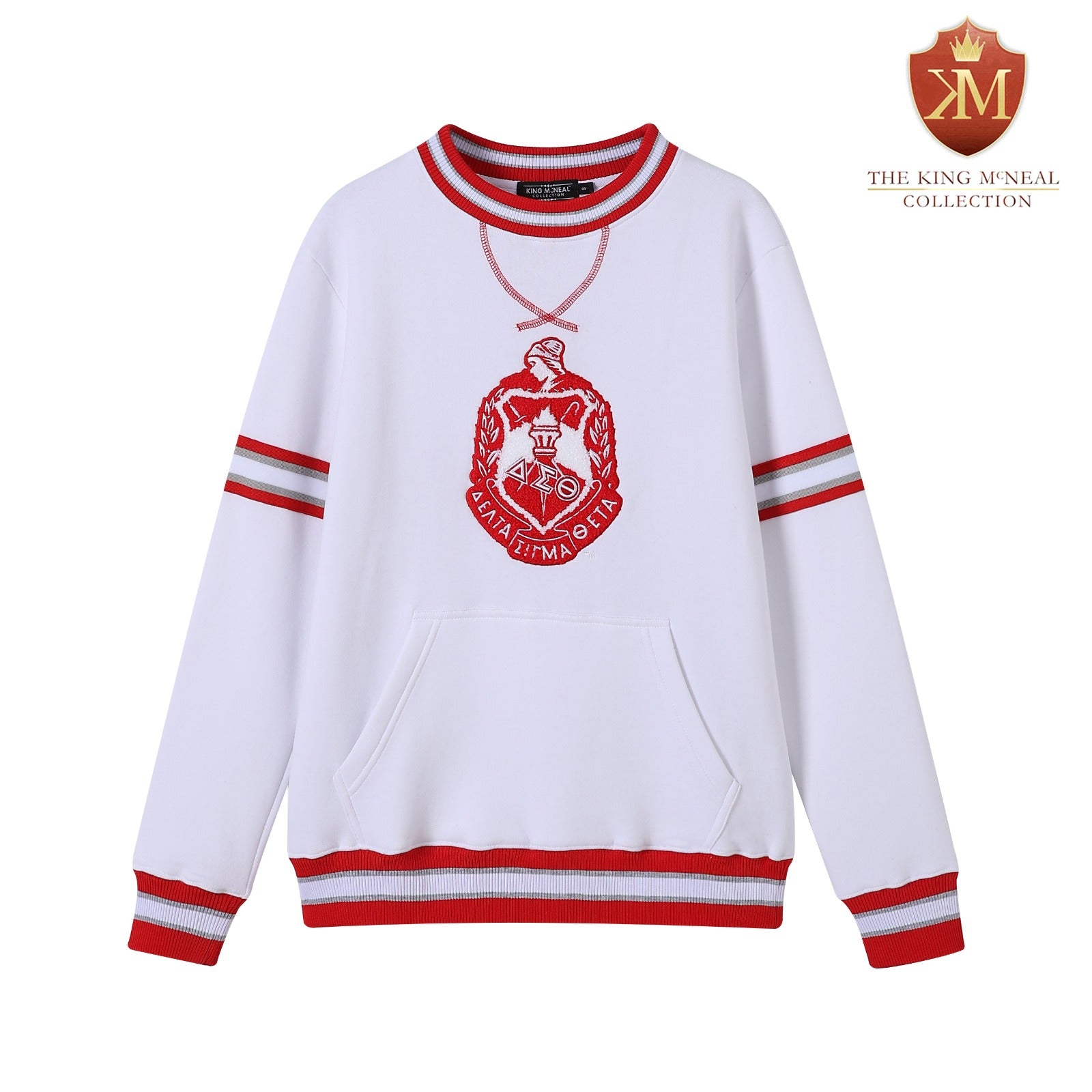 DST White Crest Striped Chenille Crewneck (Unisex Size)