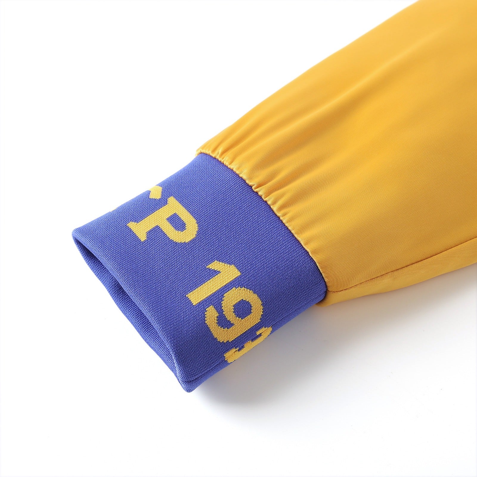 SGRho Gold Satin Bomber Jacket Custom Ribbon And Lining