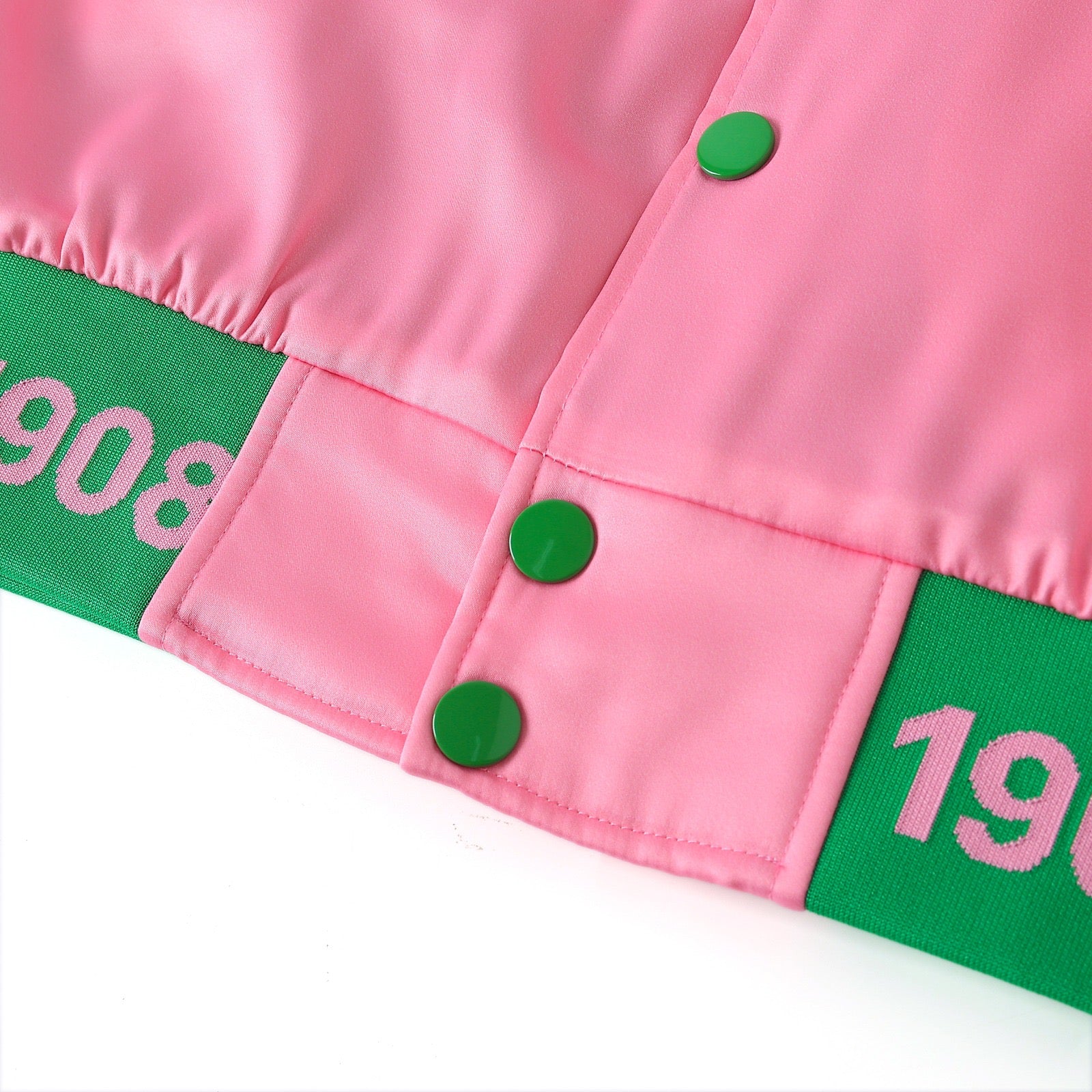 AKA Pink Satin Bomber Jacket Custom Ribbon And Lining