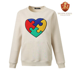 Autism Heart Chenille Crewneck Sweatshirt