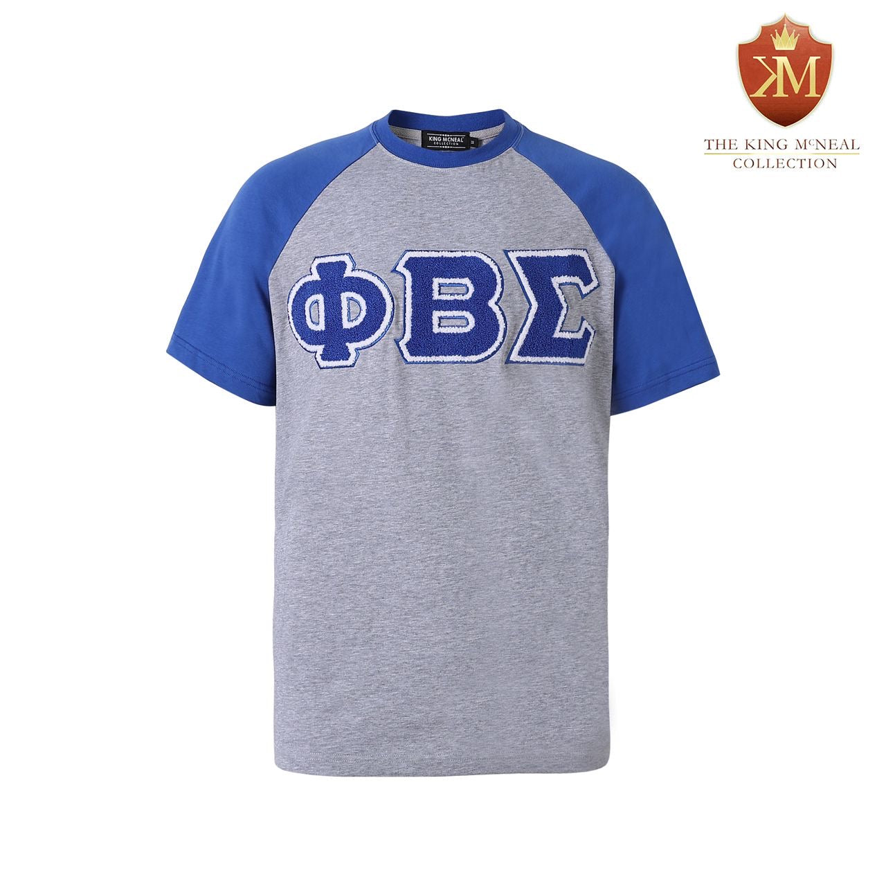 Chenille Sigma blue and grey raglan premium t-shirt