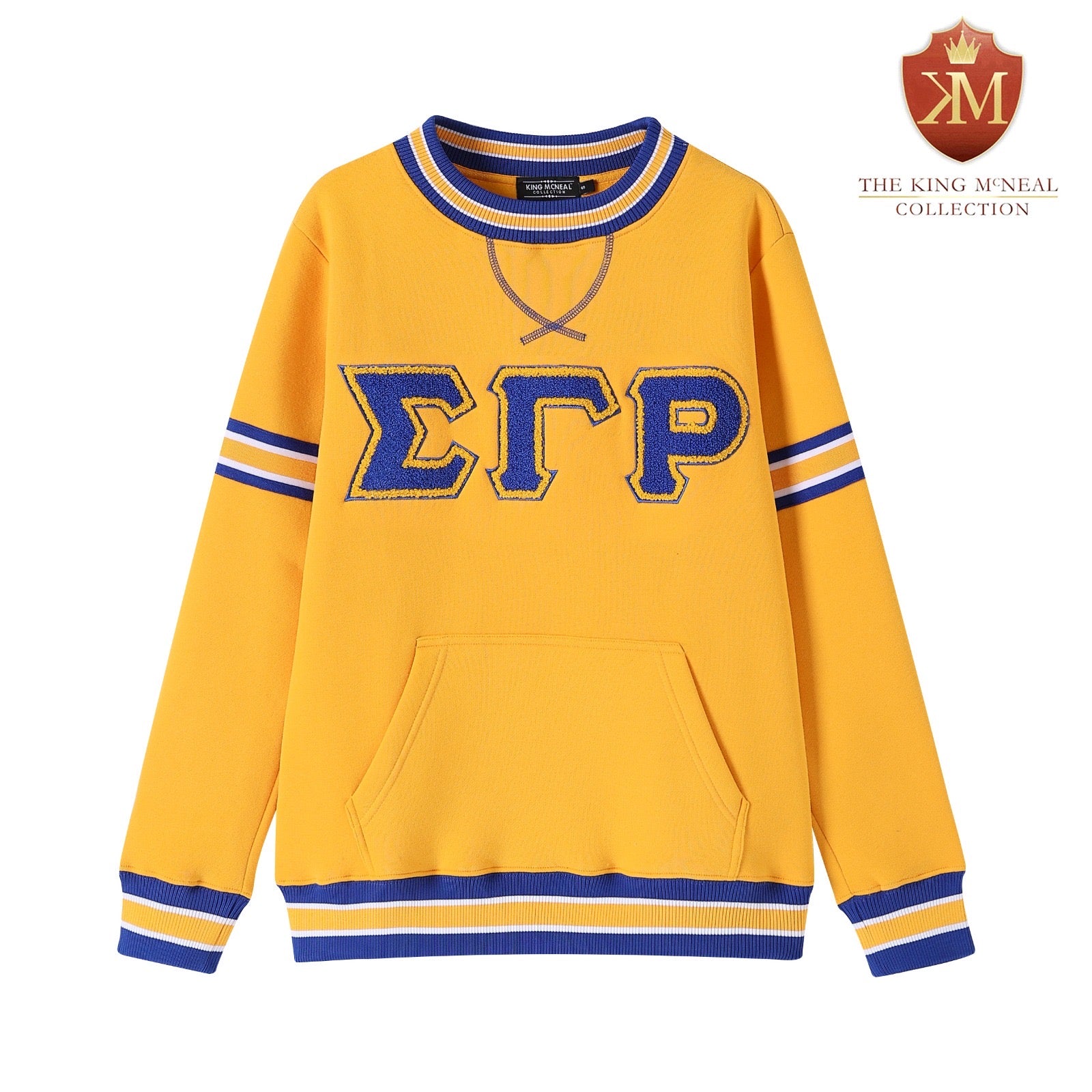 SGRho Gold Chenille Pocket Crewneck