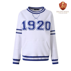 1920 White Striped Chenille Crewneck (Unisex Size)