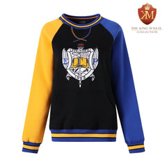 SGRho Black Opp Sleeve Chenille Crest Pocket Crewneck