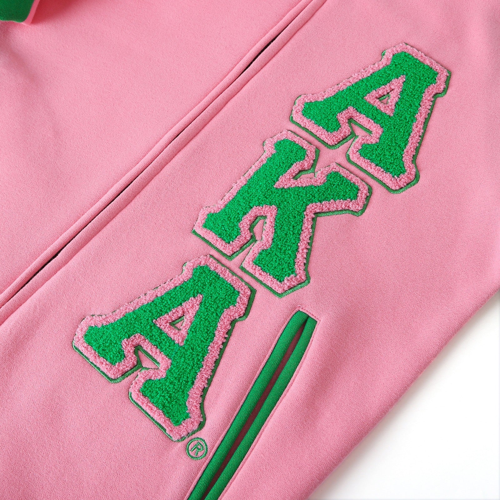 AKA Pink Fleece Letterman Jacket (Unisex Size)