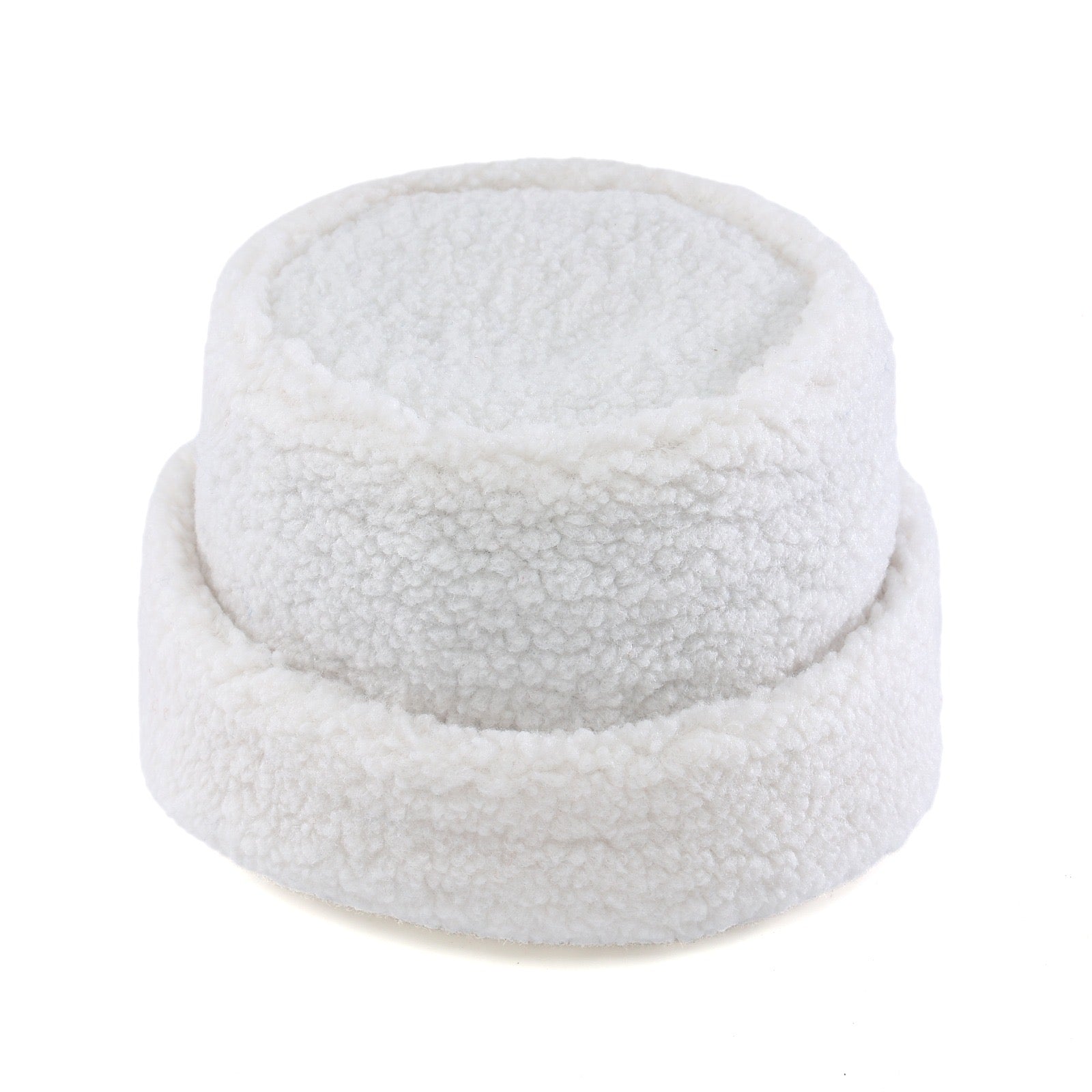 Zeta White Sherpa Beanie Hat