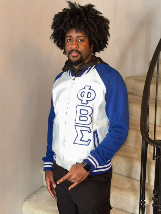 PBS White Varsity Fleece Jacket