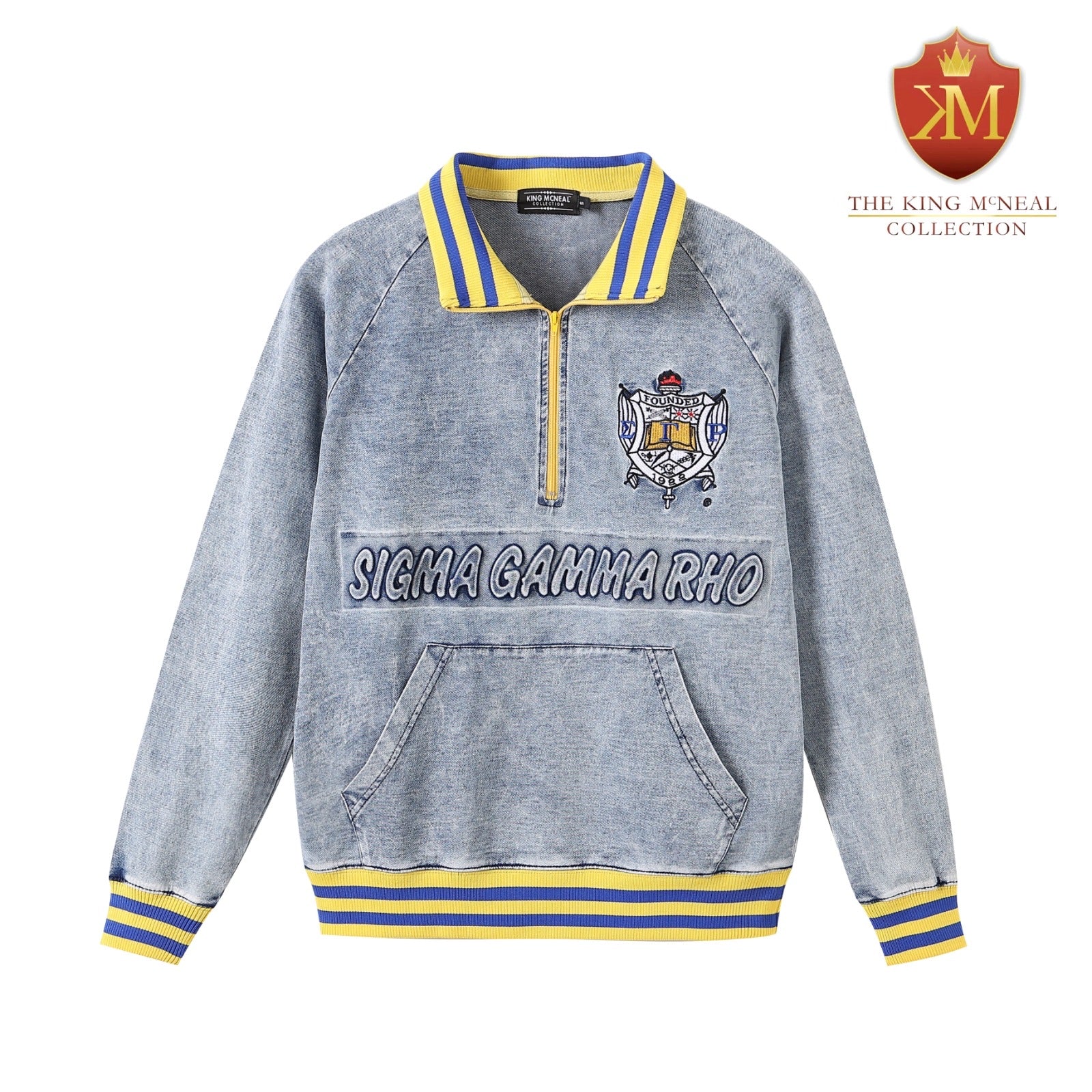 SGRho Denim Quarter Zip Sweatshirt Unisex