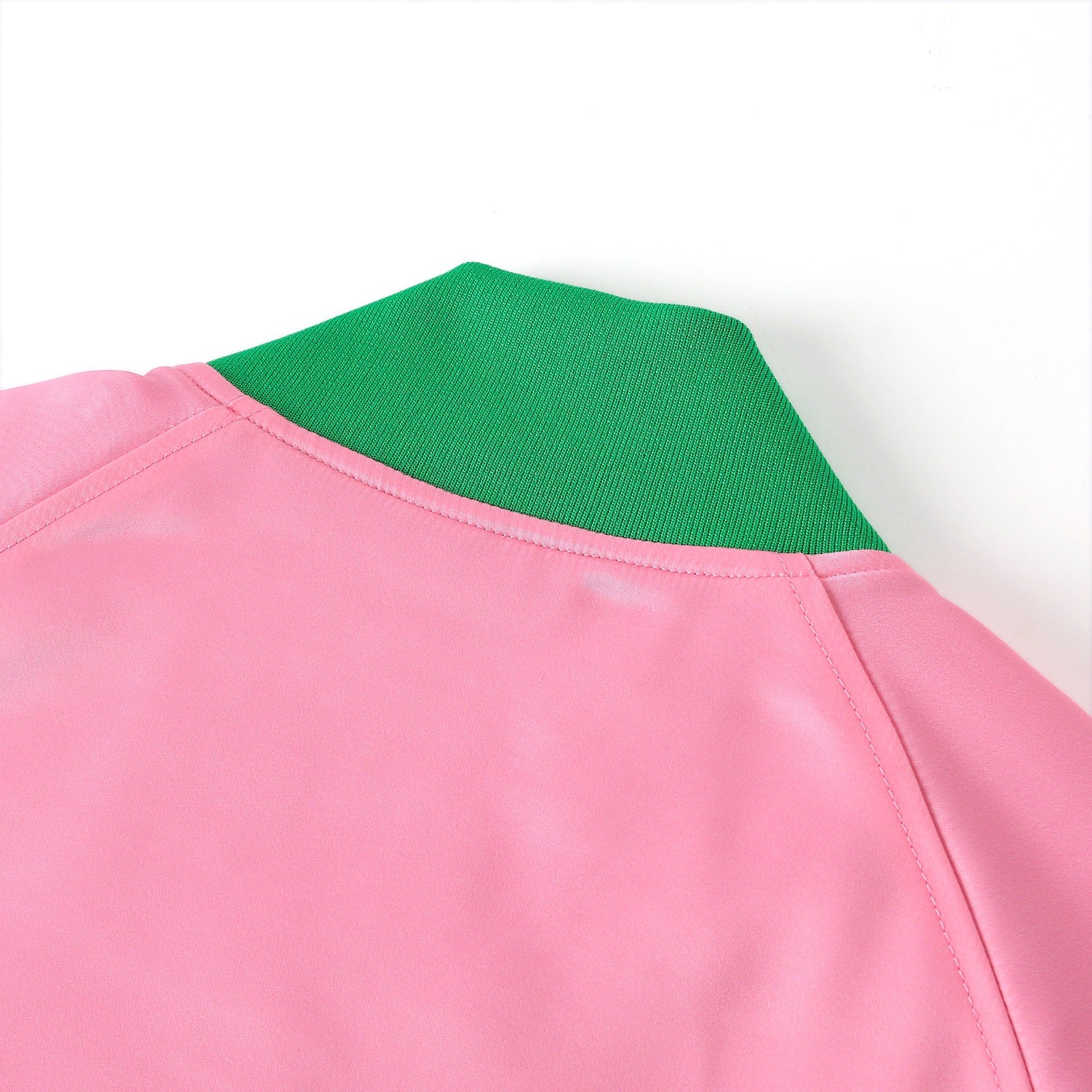 AKA Pink Satin Bomber Jacket Custom Ribbon And Lining