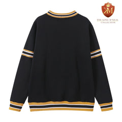 Alpha Black Crest Chenille Crewneck