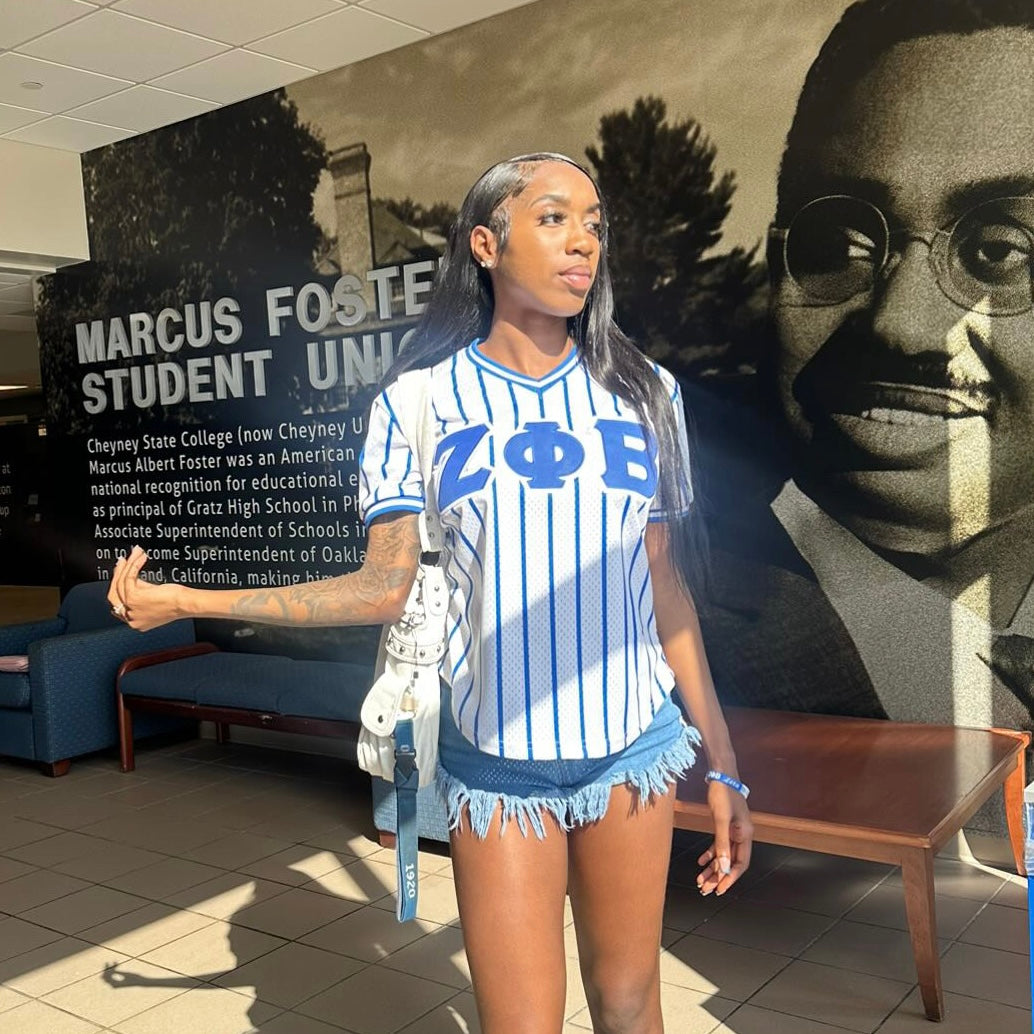 Zeta Phi Beta Pinstripe Baseball Jersey