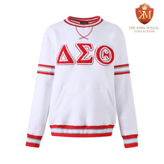 Delta Sigma Theta White Chenille Crewneck