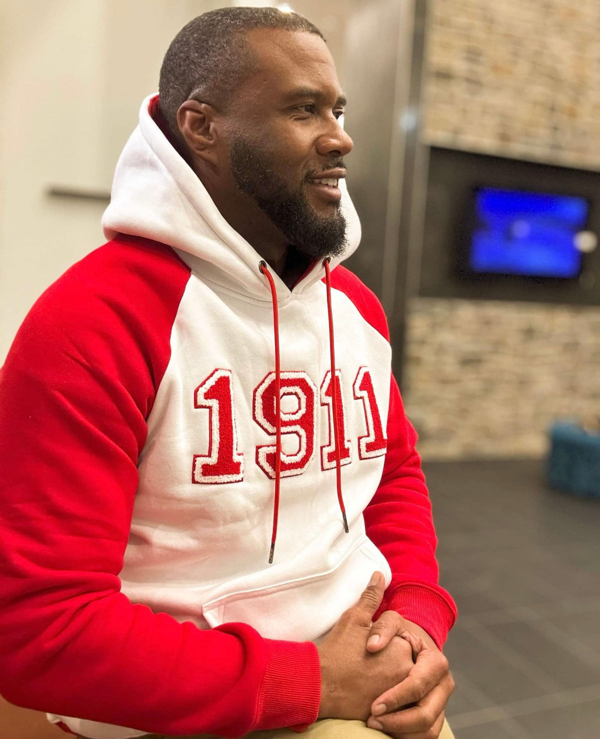 1911 Kappa Red/White Chenille Hoodie