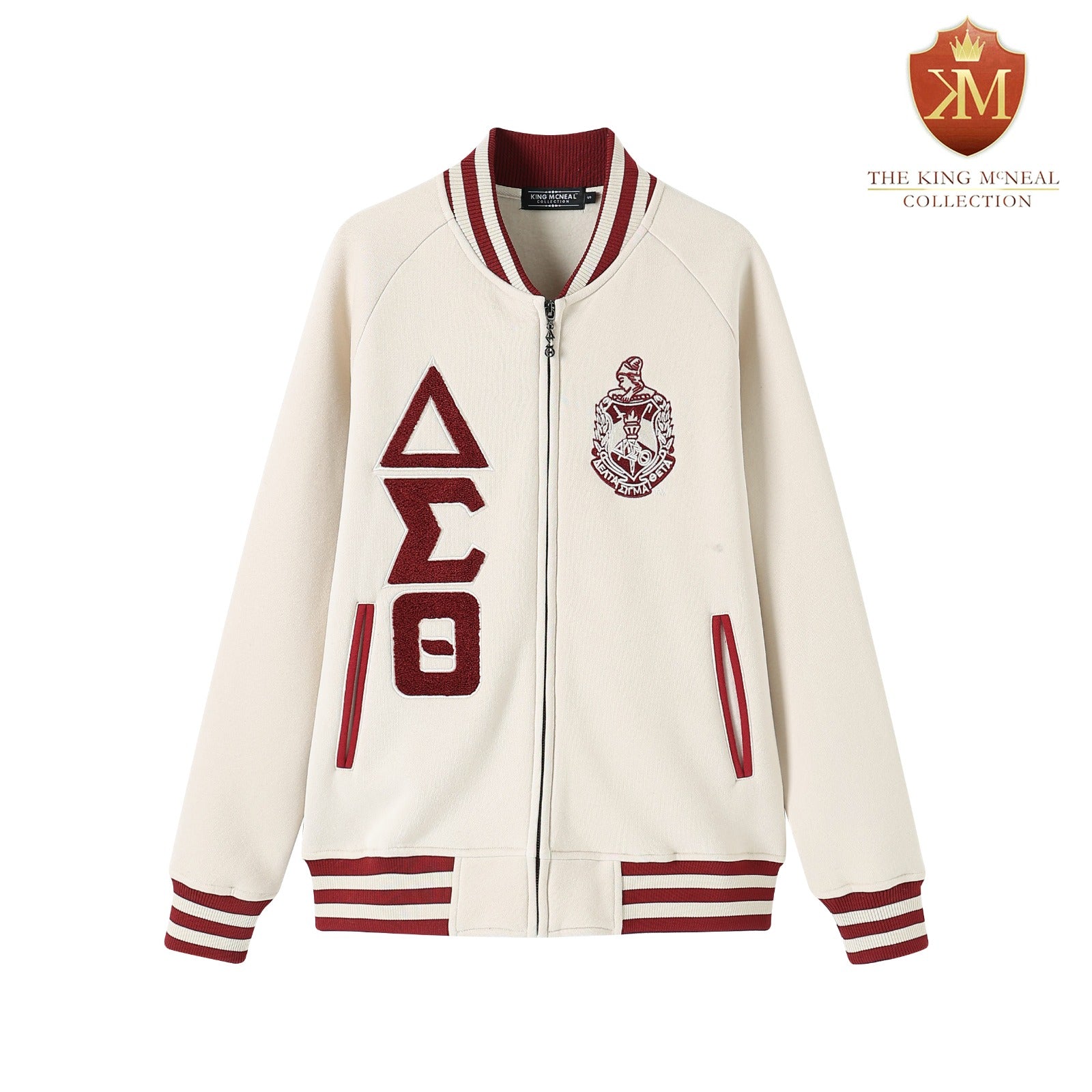 Delta Cream Varsity Fleece Jacket