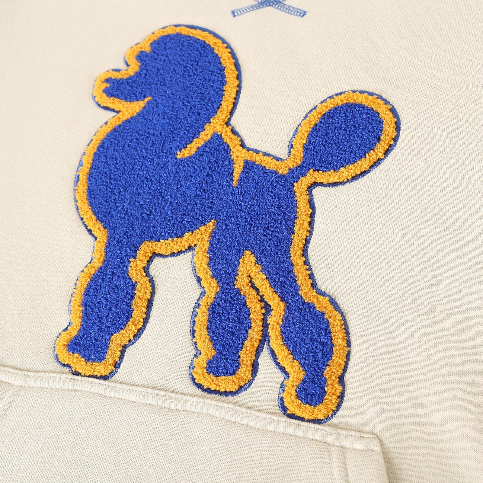 SGRho Poodle Neutral Chenille Pocket Crewneck