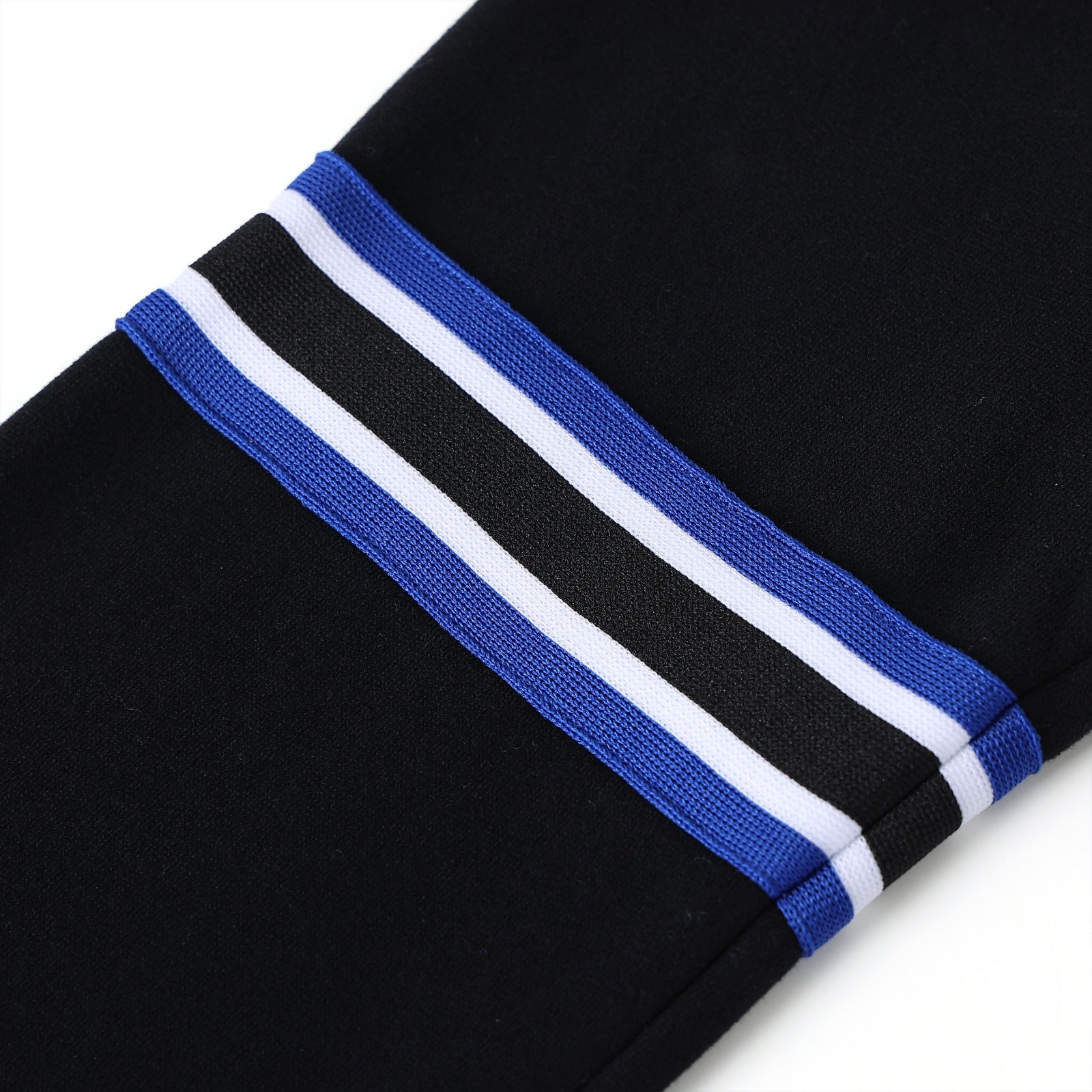 Zeta Black Striped Crest Chenille Crewneck (Unisex Size)