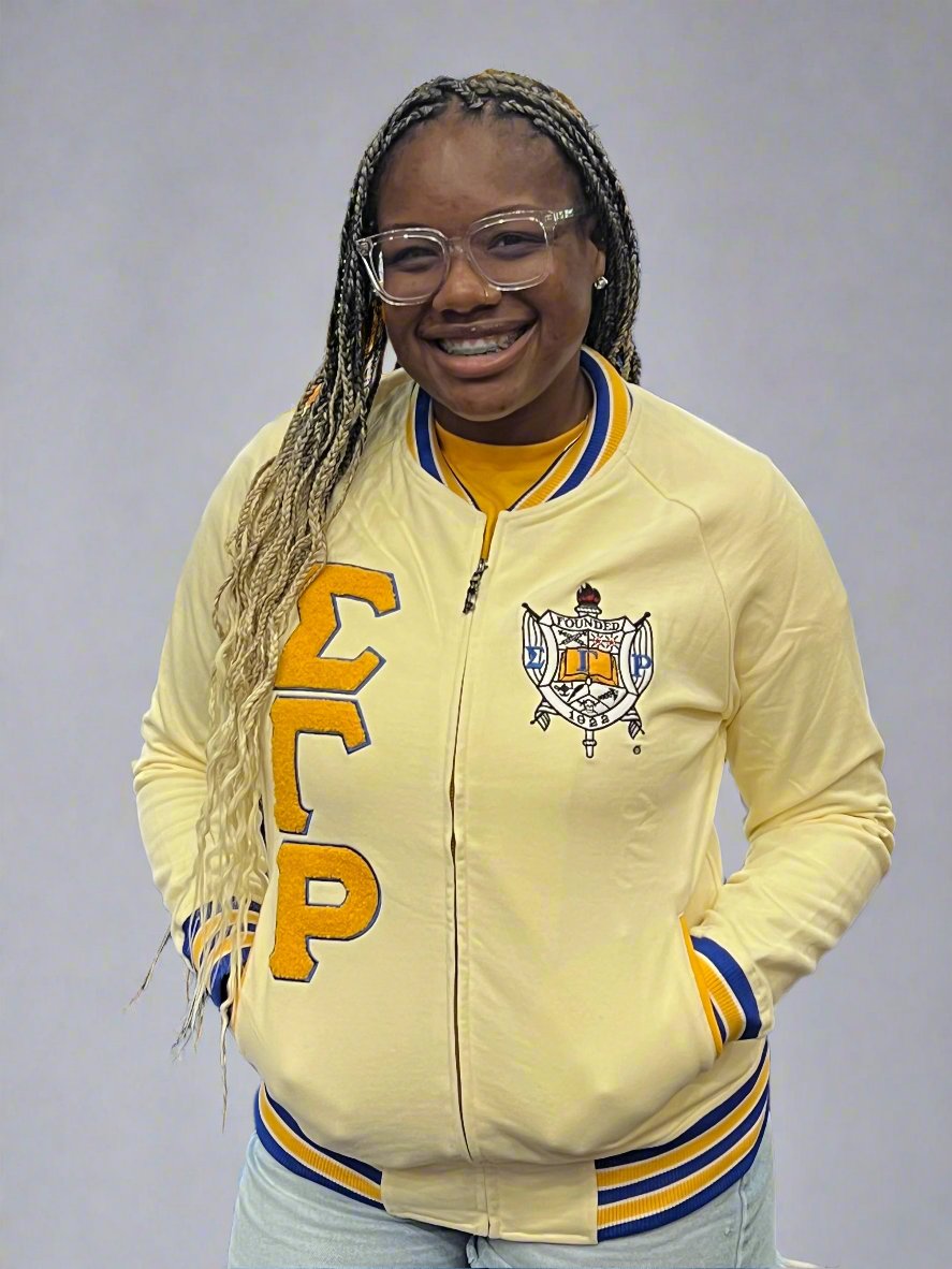 SGRho Cream Fleece Varsity Jacket