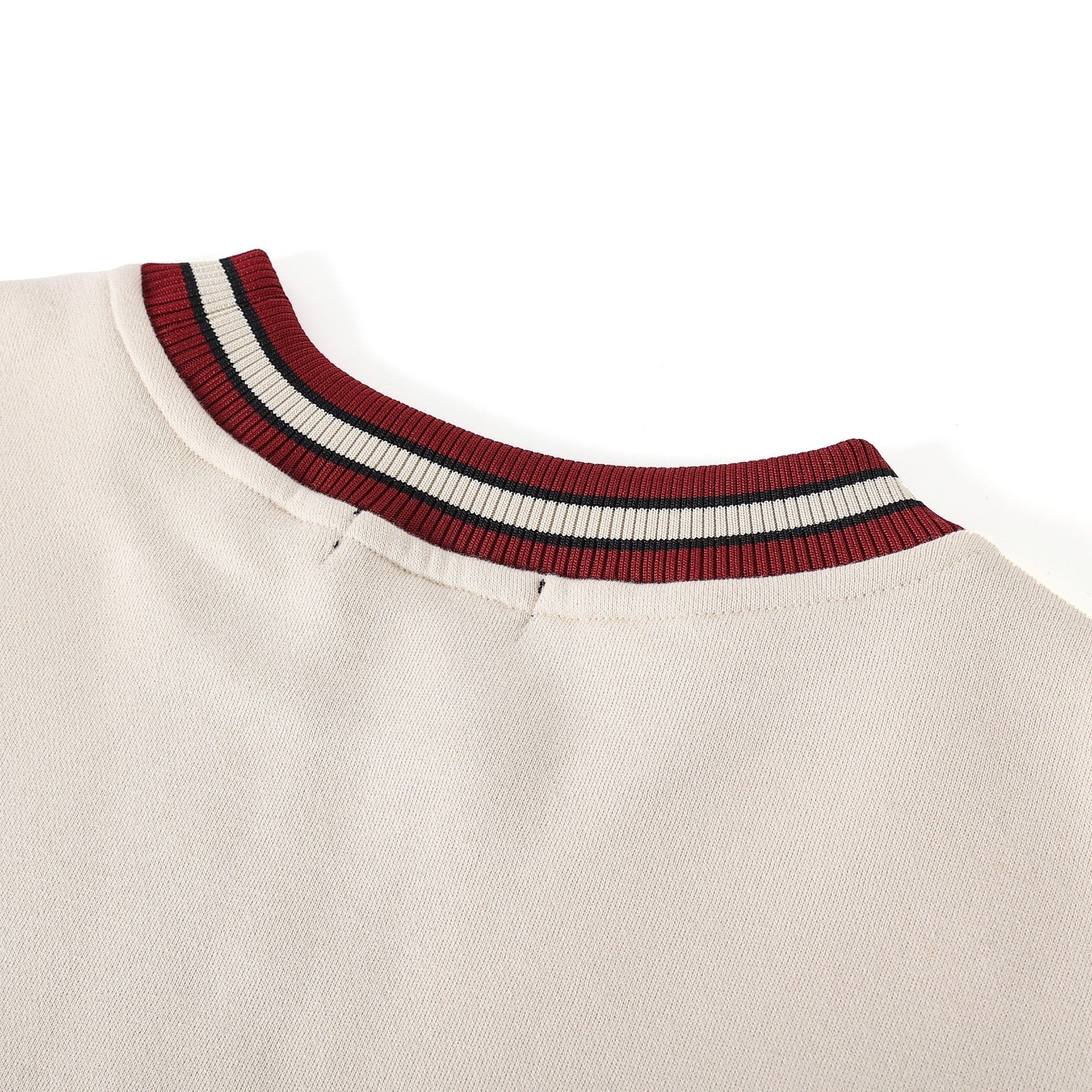 DST Crimson & Cream Crest Pocket Chenille Crewneck