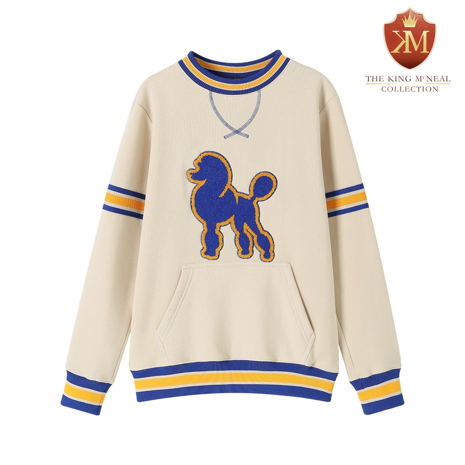 SGRho Poodle Neutral Chenille Pocket Crewneck