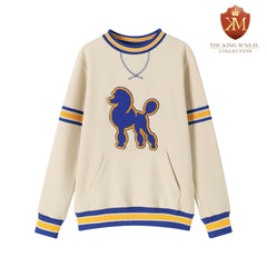 SGRho Poodle Neutral Chenille Pocket Crewneck