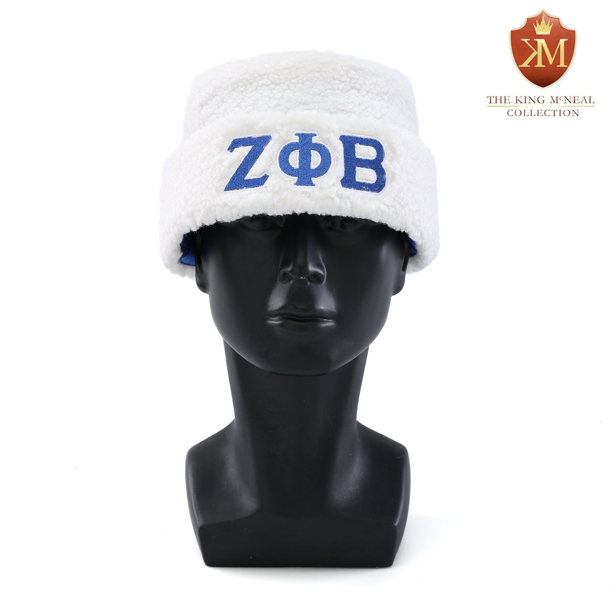 Zeta White Sherpa Beanie Hat