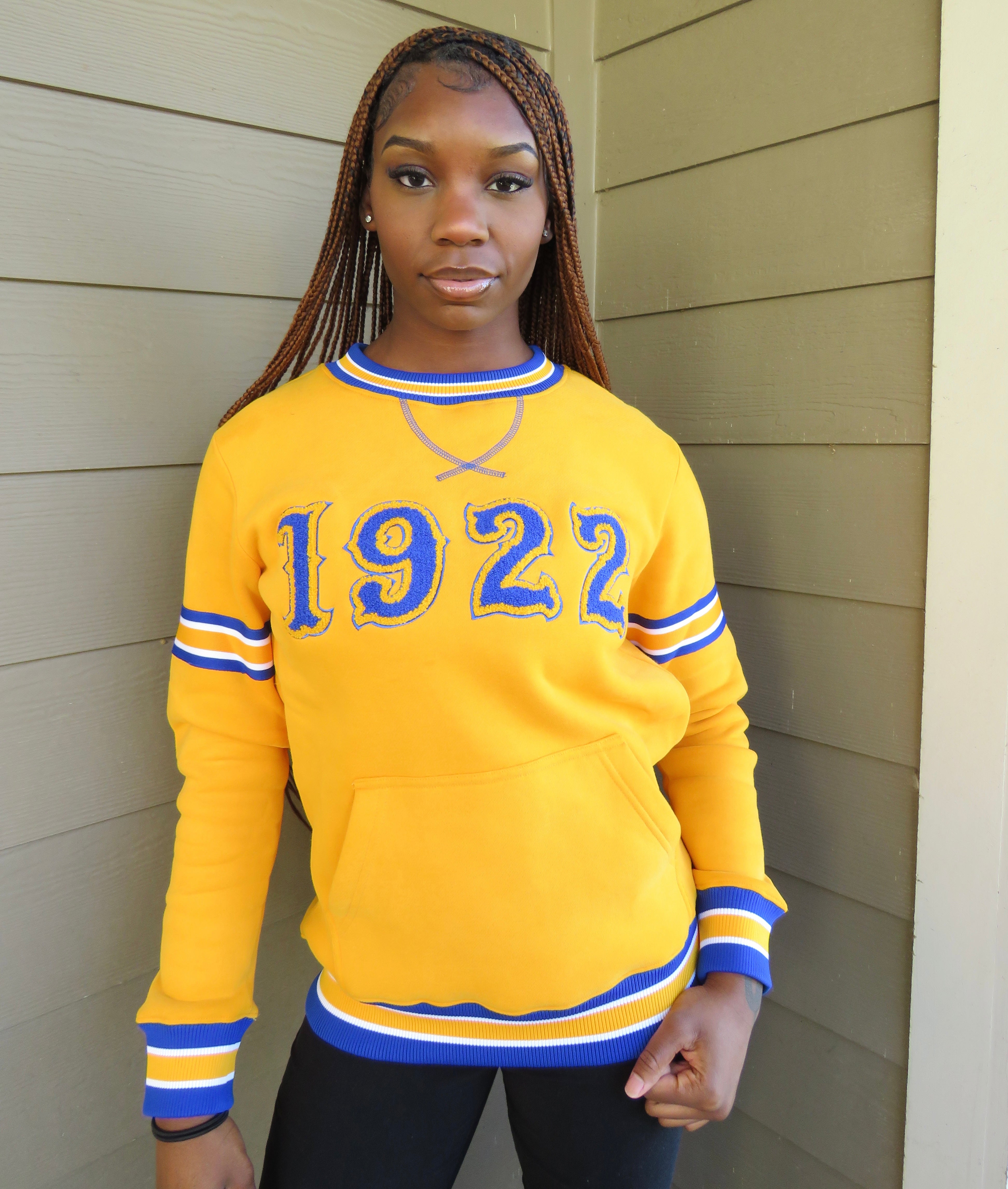 SGRho Gold 1922 Chenille Pocket Crewneck