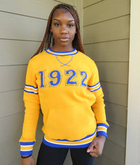 SGRho Gold 1922 Chenille Pocket Crewneck