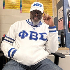 Phi Beta Sigma White Chenille Crewneck