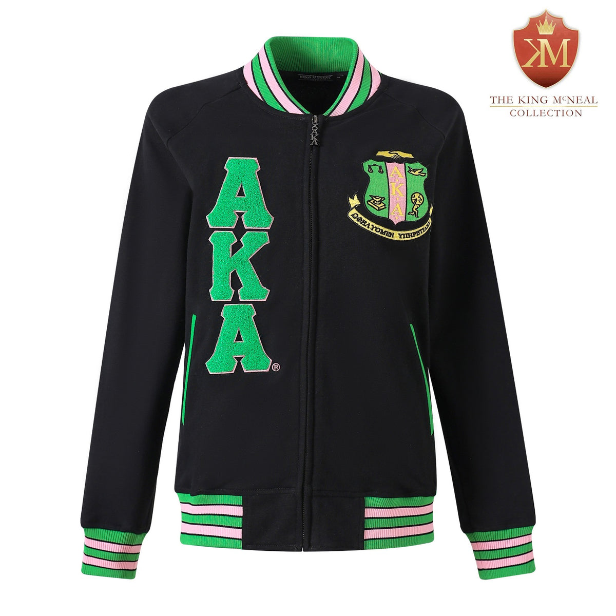 AKA Black Fleece Letterman Jacket (Unisex Size)