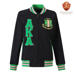 AKA Black Fleece Letterman Jacket (Unisex Size)