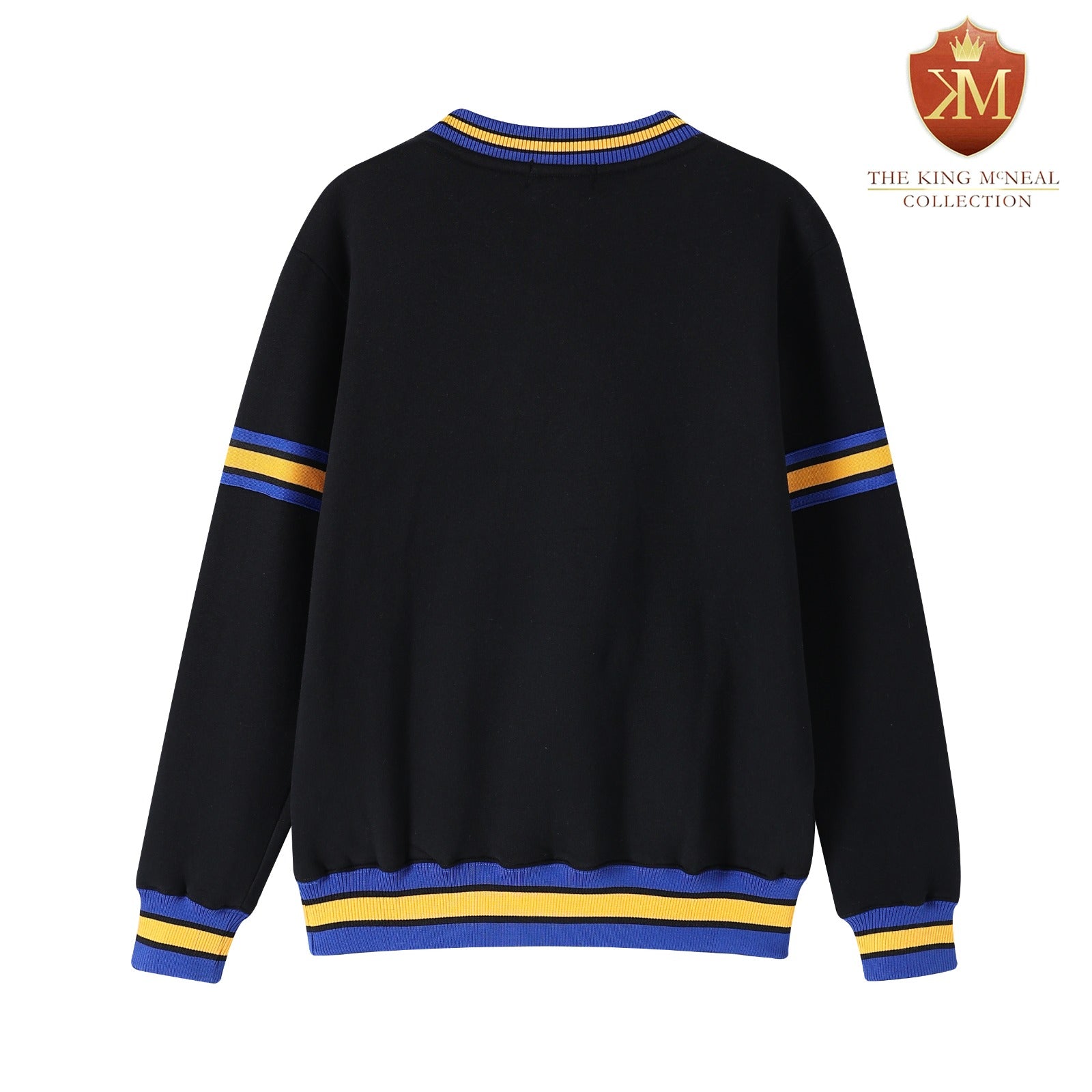 SGRho Black Crest Chenille Pocket Crewneck