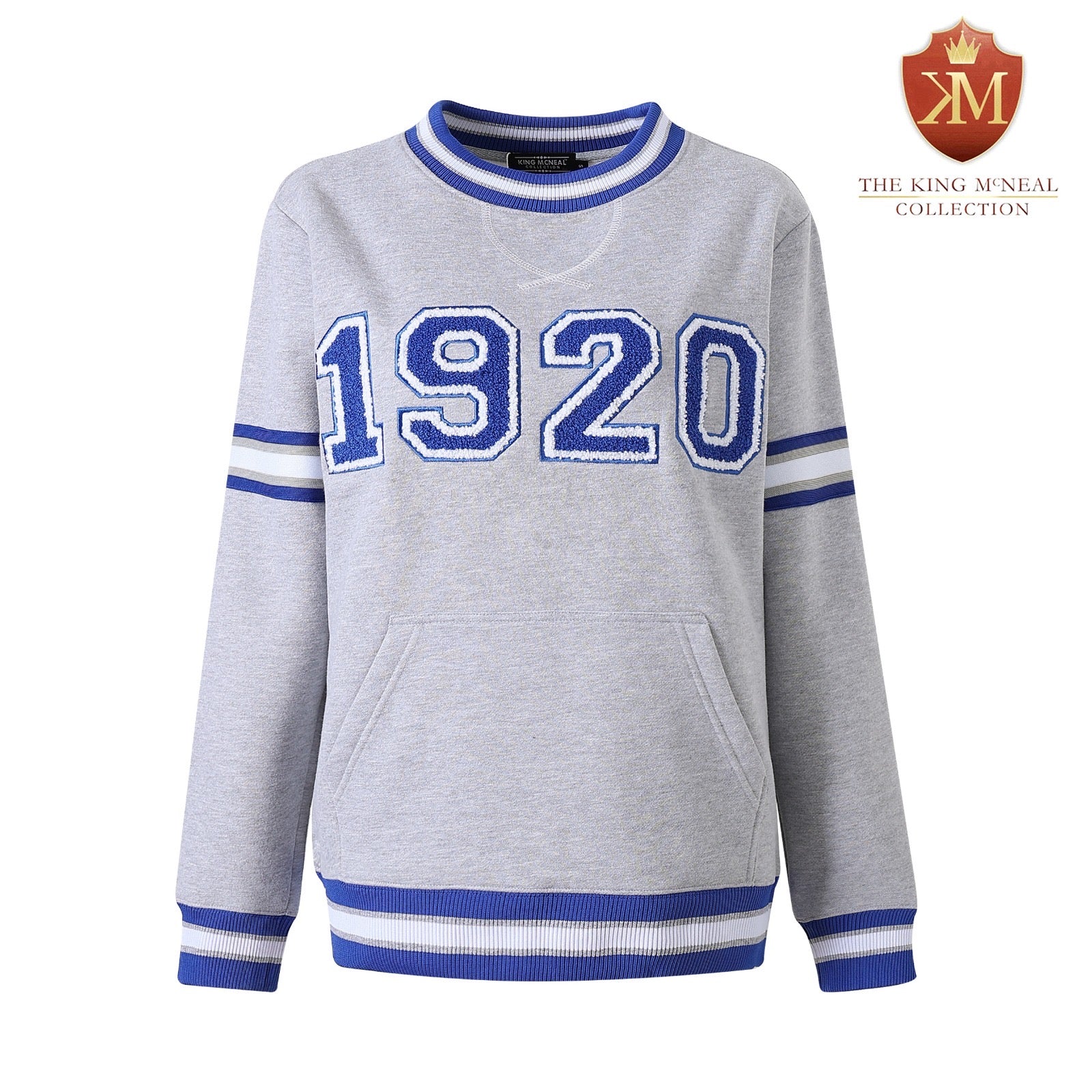 Zeta Phi Beta Grey 1920 Chenille Crewneck