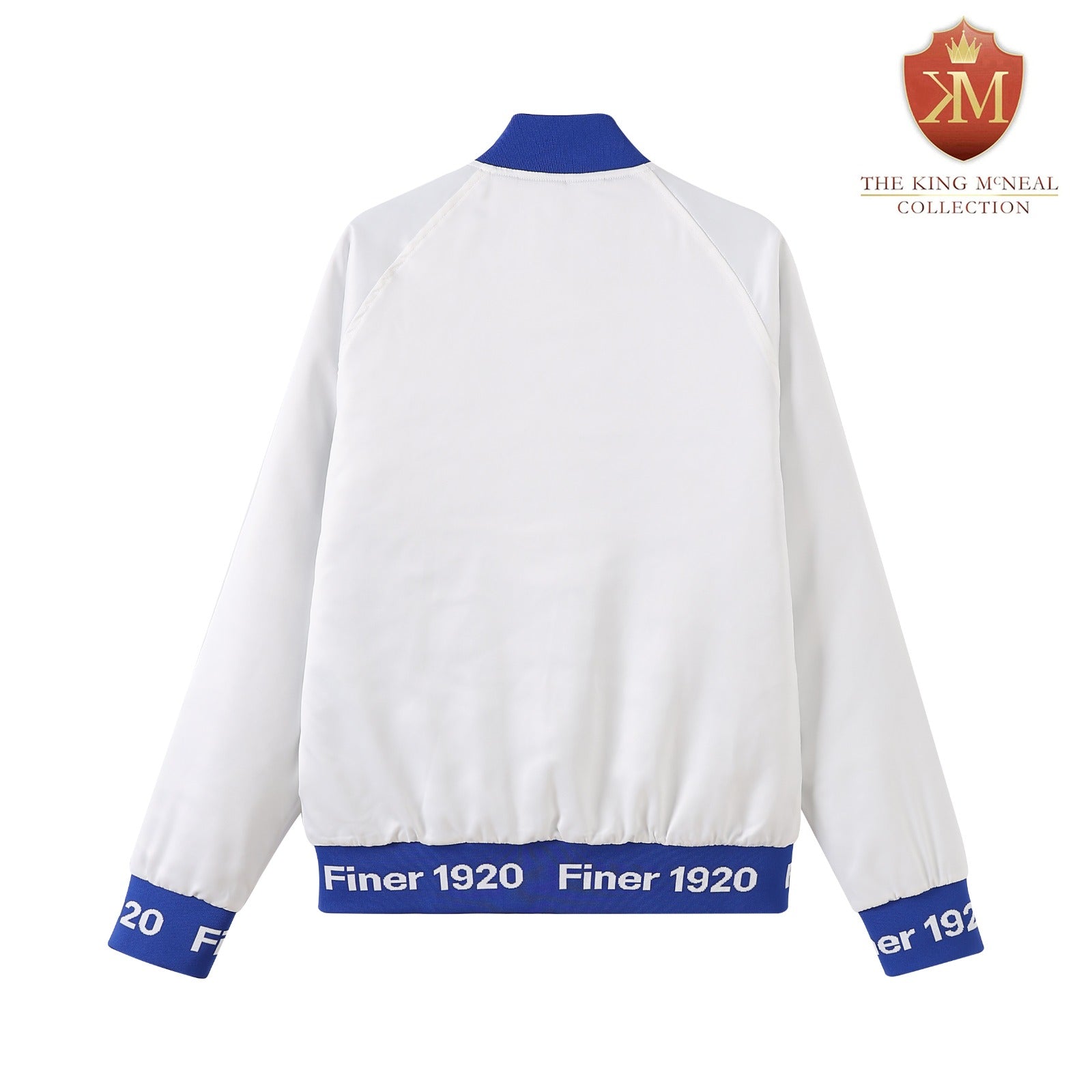 Zeta White Satin Bomber Jacket Custom Ribbon And Lining