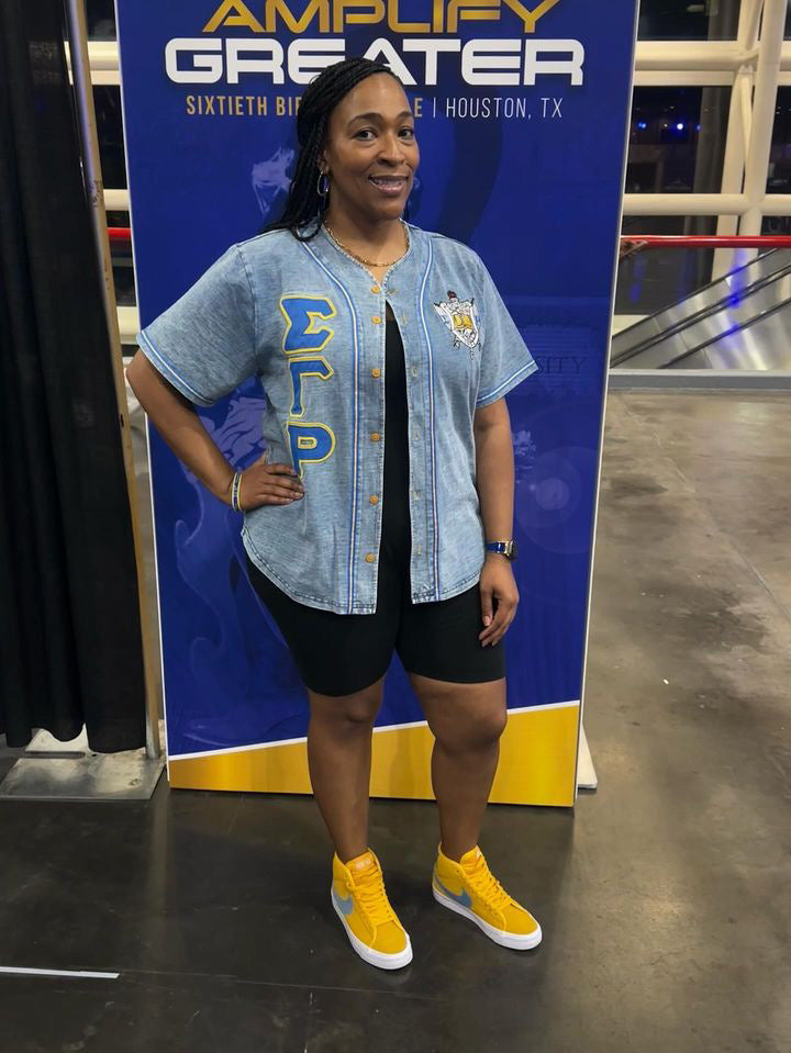 SGRho Denim Baseball Jersey