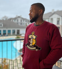 Kappa Krimson & Kream Crest Chenille Pocket Crewneck